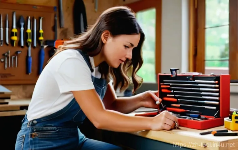 드라이버 세트 추천 및 리뷰 - **Prompt 1: The Savvy Home DIYer Choosing a Screwdriver Set**
    "A well-lit, modern home workshop ...