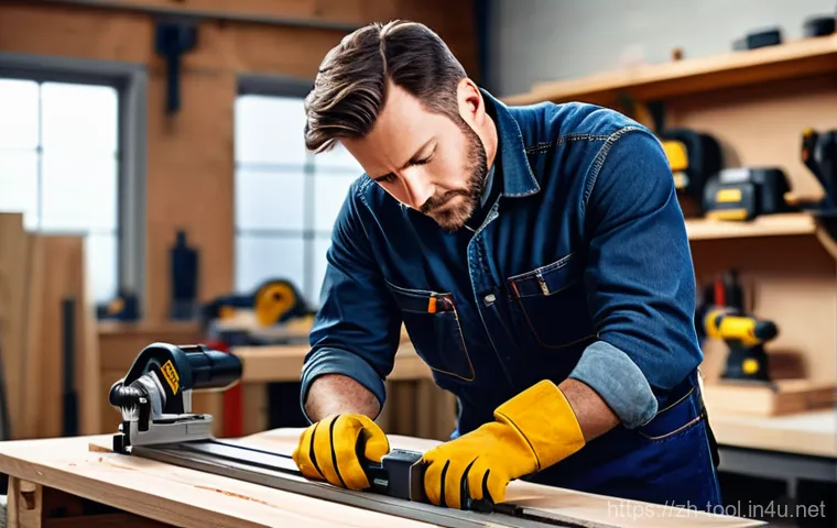 전문가용 전동공구 추천 - **Prompt 1: Cordless Efficiency in a Modern Workshop**
    "A skilled male craftsman, approximately ...