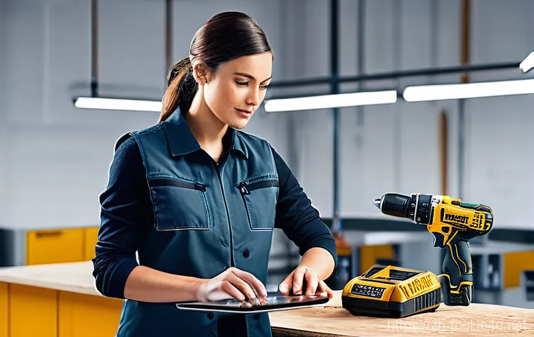 전문가용 전동공구 추천 - **Prompt 1: Cordless Efficiency in a Modern Workshop**
    "A skilled male craftsman, approximately ...