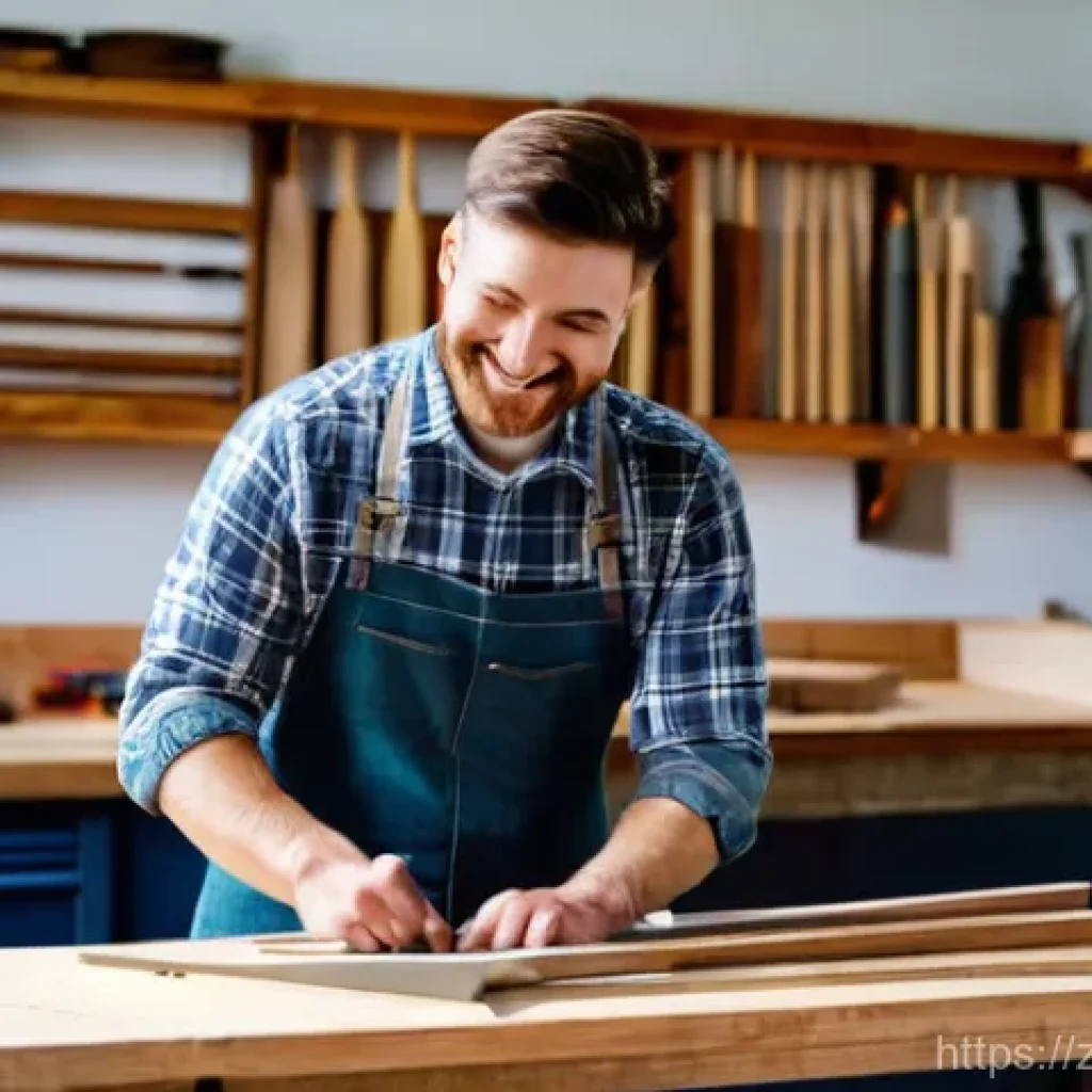 목공용 수공구 추천 - **A Beginner's Joyful Introduction to Woodworking**
A vibrant, realistic photograph capturing an...