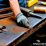 공구별 유지보수 및 수명 연장 팁 - **Prompt 1: "Saying Goodbye to Rust Monsters" - Manual Tool Rejuvenation**
    A close-up, highly de...